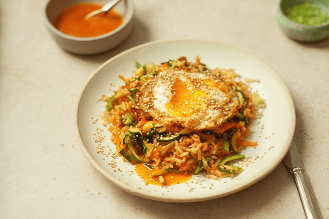 Veg-Packed Kimchi Rice Recipe by Jamie Oliver