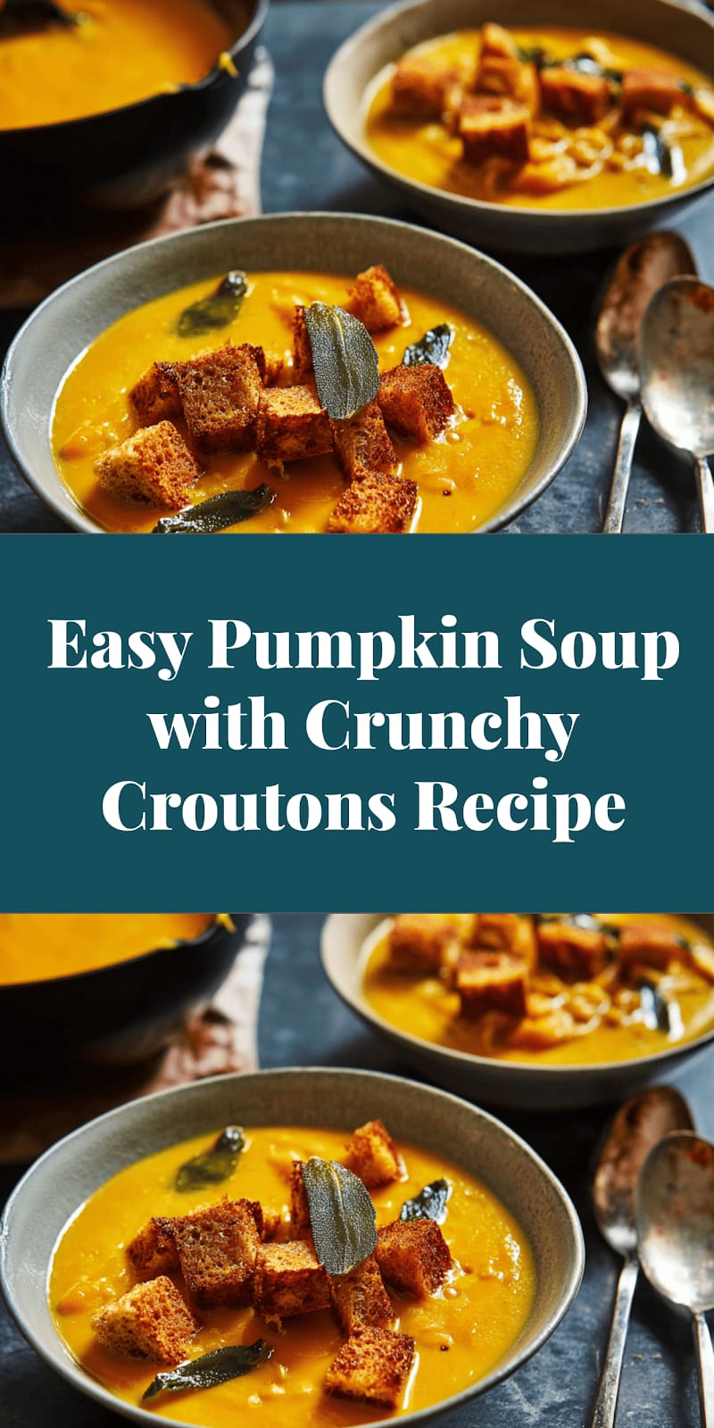 Easy Pumpkin Soup with Crunchy Croutons Recipe
