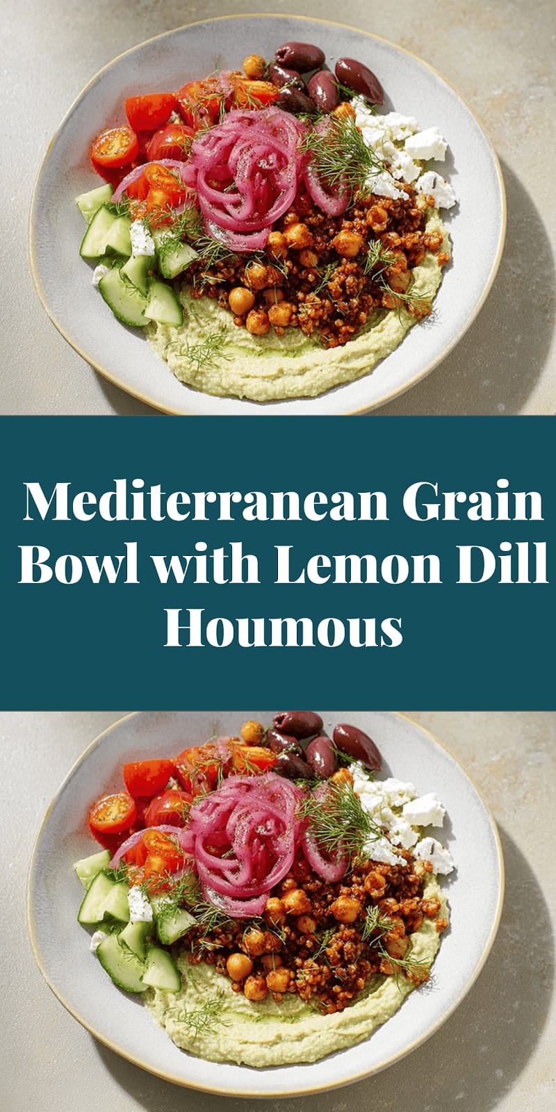 Mediterranean Grain Bowl with Lemon Dill Houmous