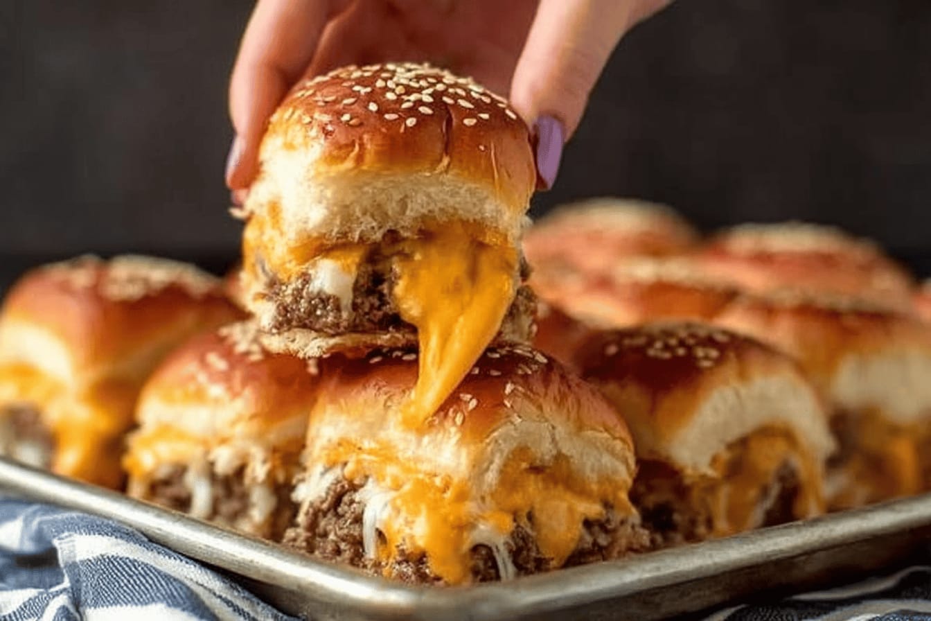 Baked Cheeseburger Sliders Recipe for Parties