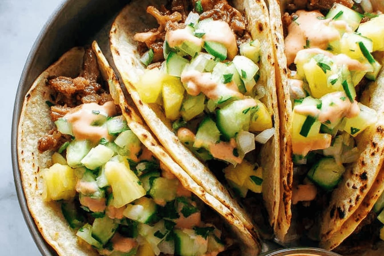 Caramelized Pork Tacos with Pineapple Salsa