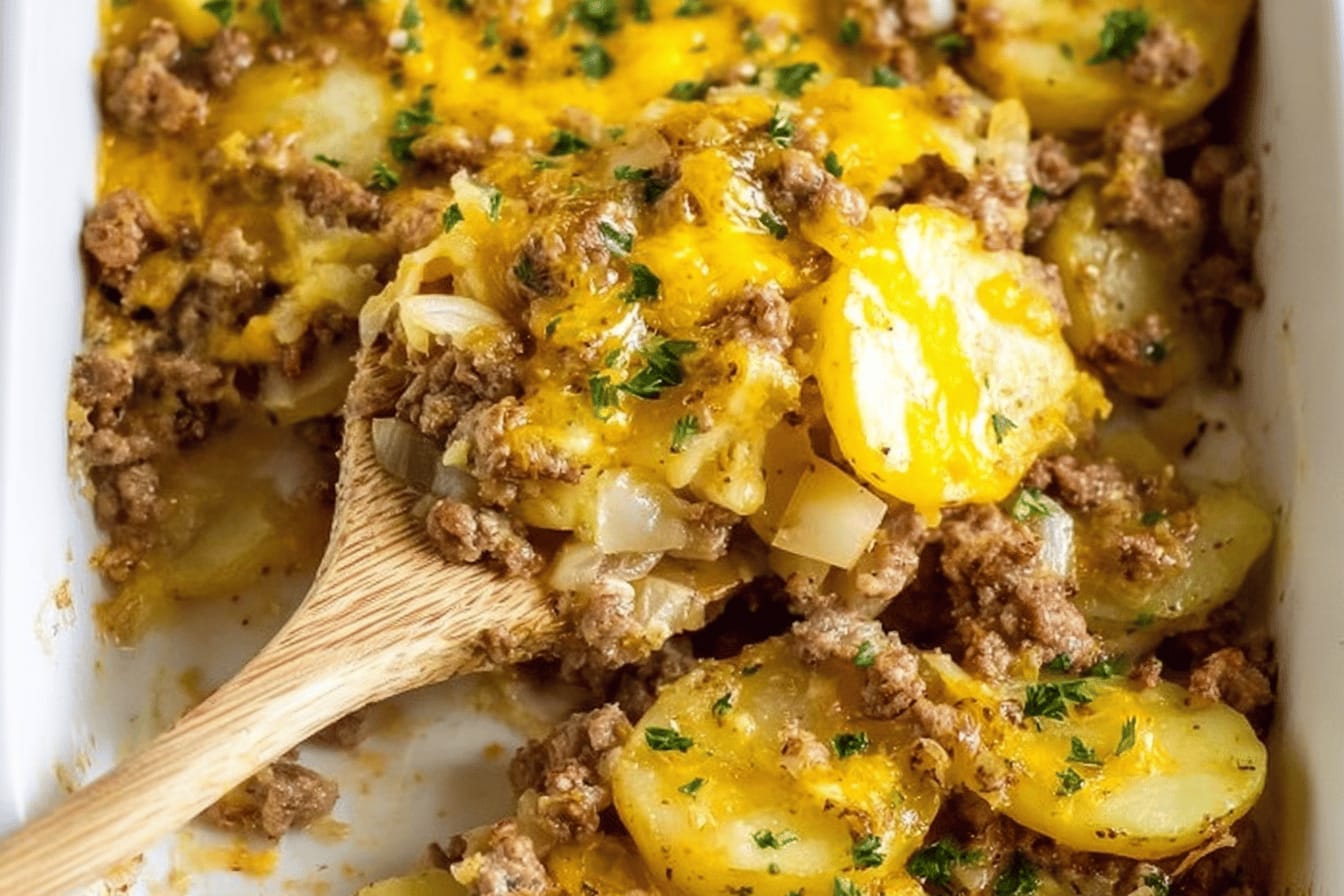 Cheesy Sausage and Potatoes Casserole Recipe
