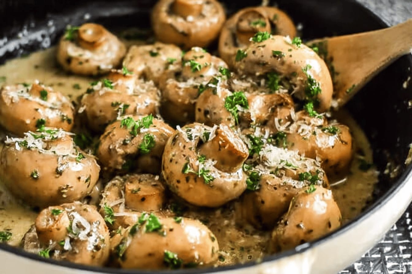 Creamy Garlic Butter Mushrooms Recipe