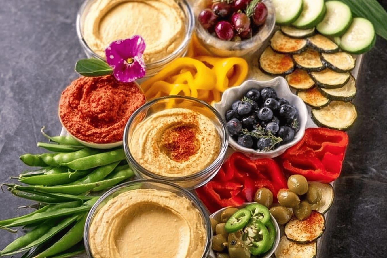 Delicious Hummus and Vegetable Board Recipe