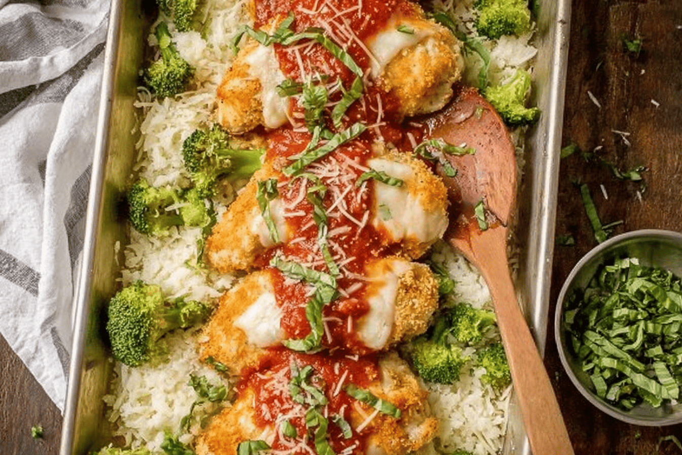 Easy Sheet Pan Chicken Parmesan Recipe
