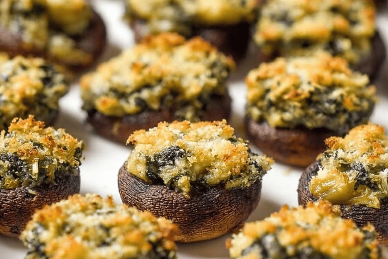 Easy Spinach Stuffed Mushrooms Recipe