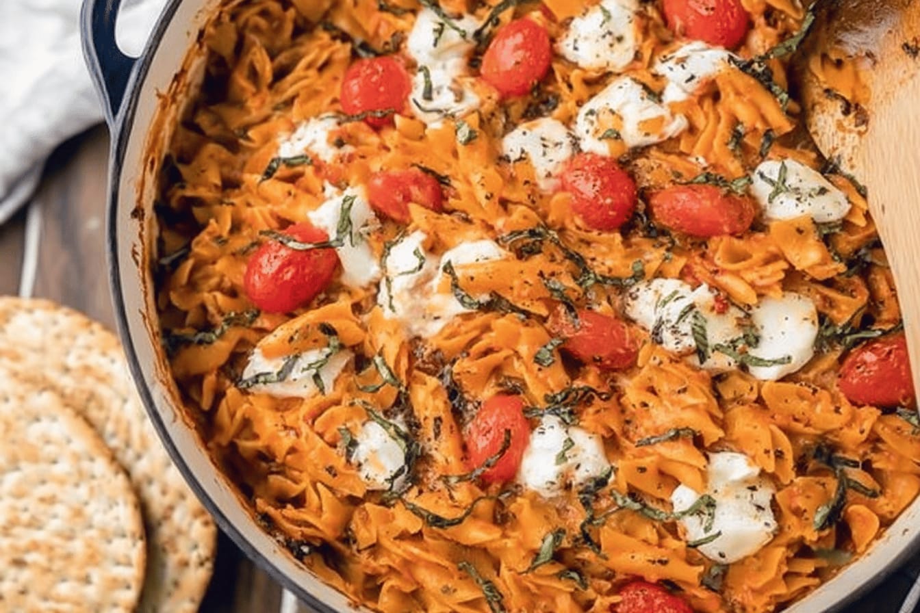 Easy Stovetop Caprese Pasta Bake Recipe