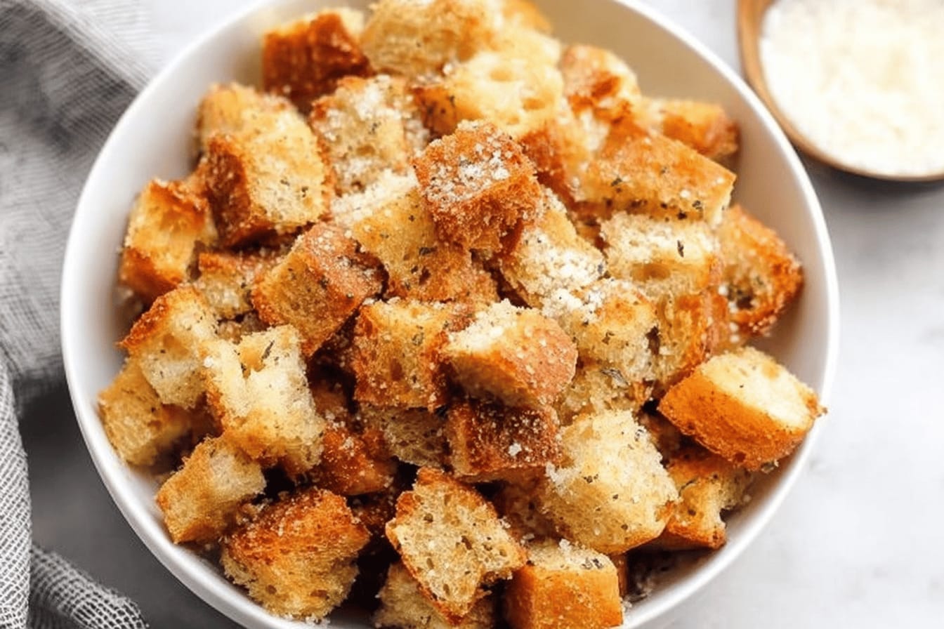 Healthy Homemade Croutons Recipe for Salad