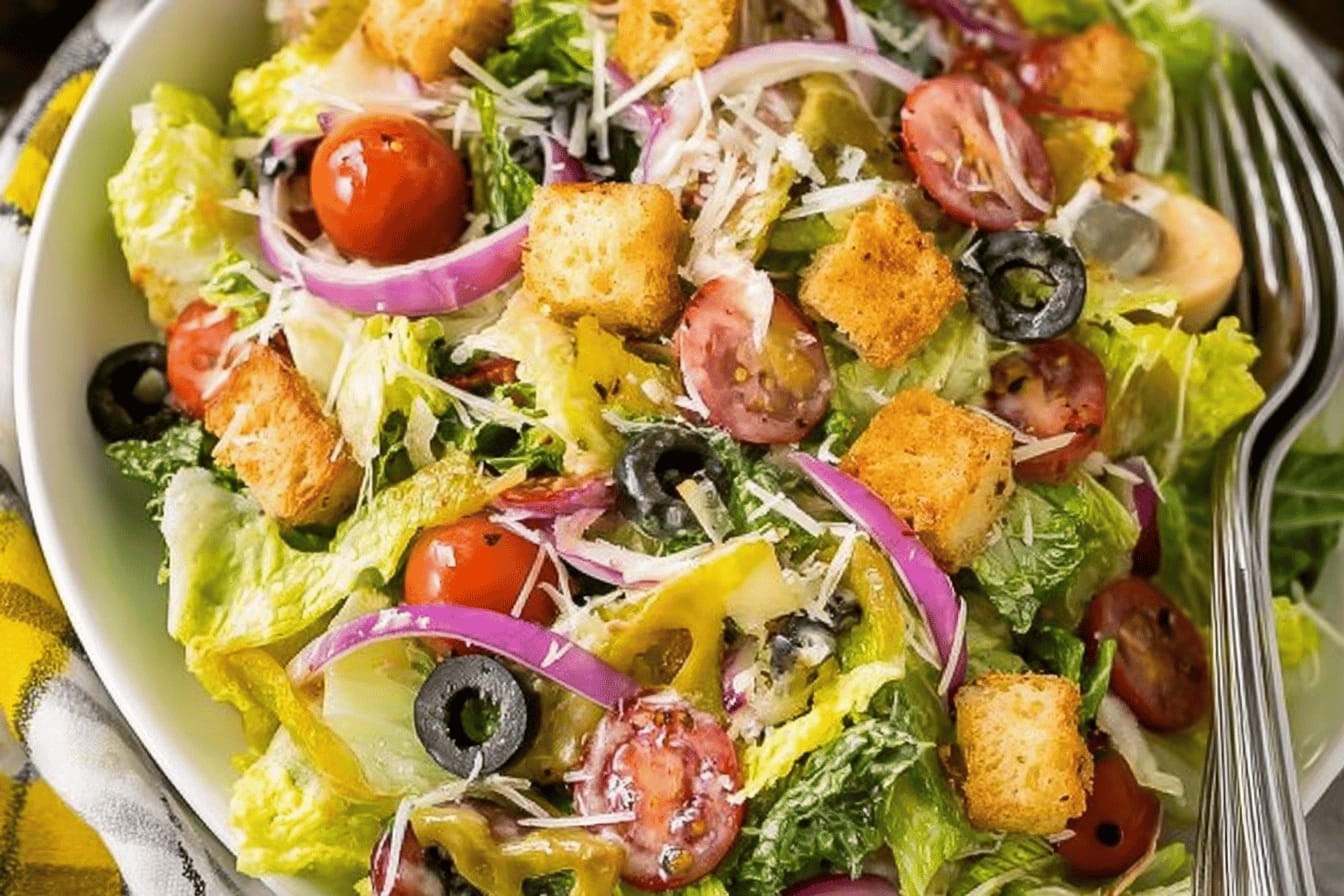 Olive Garden Salad with Copycat Dressing Recipe
