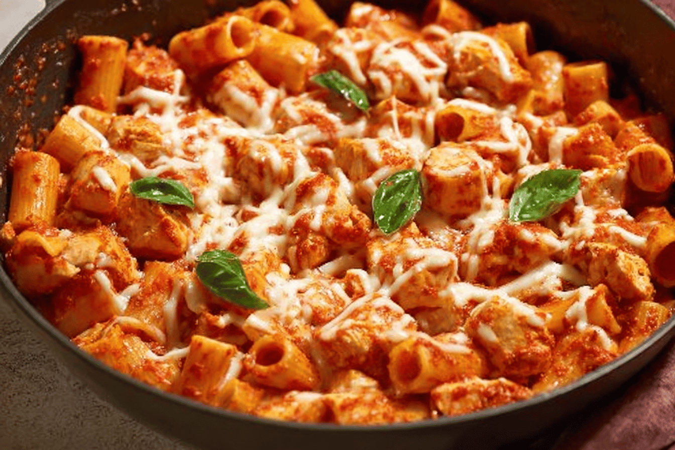 One-Pan Chicken Parmesan Pasta Recipe