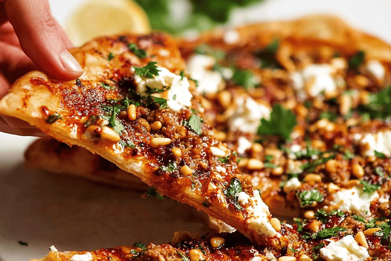 Quick Lebanese Pizza with Chicken Mince Recipe