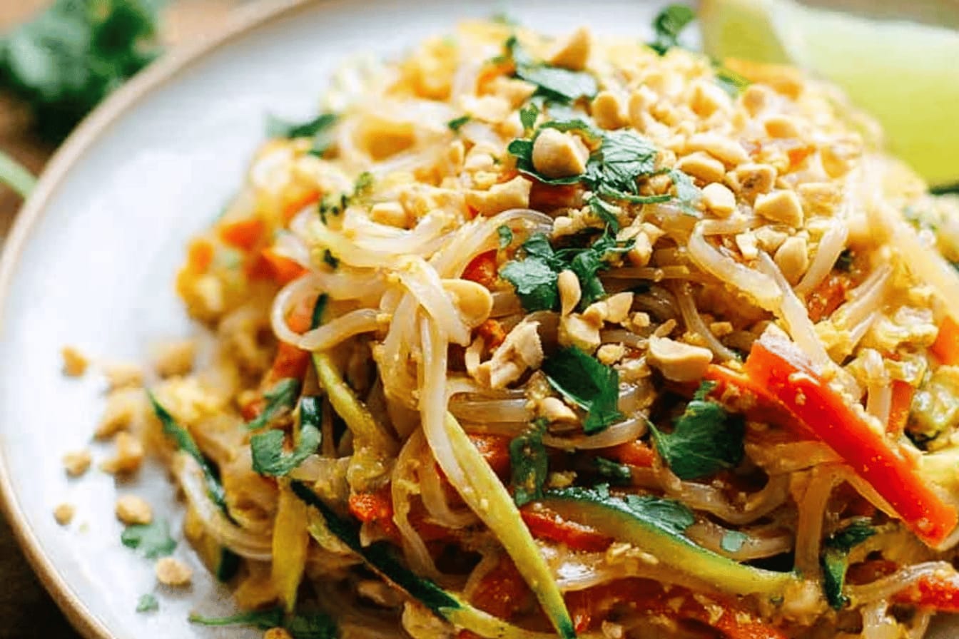 Rainbow Vegetarian Pad Thai Recipe