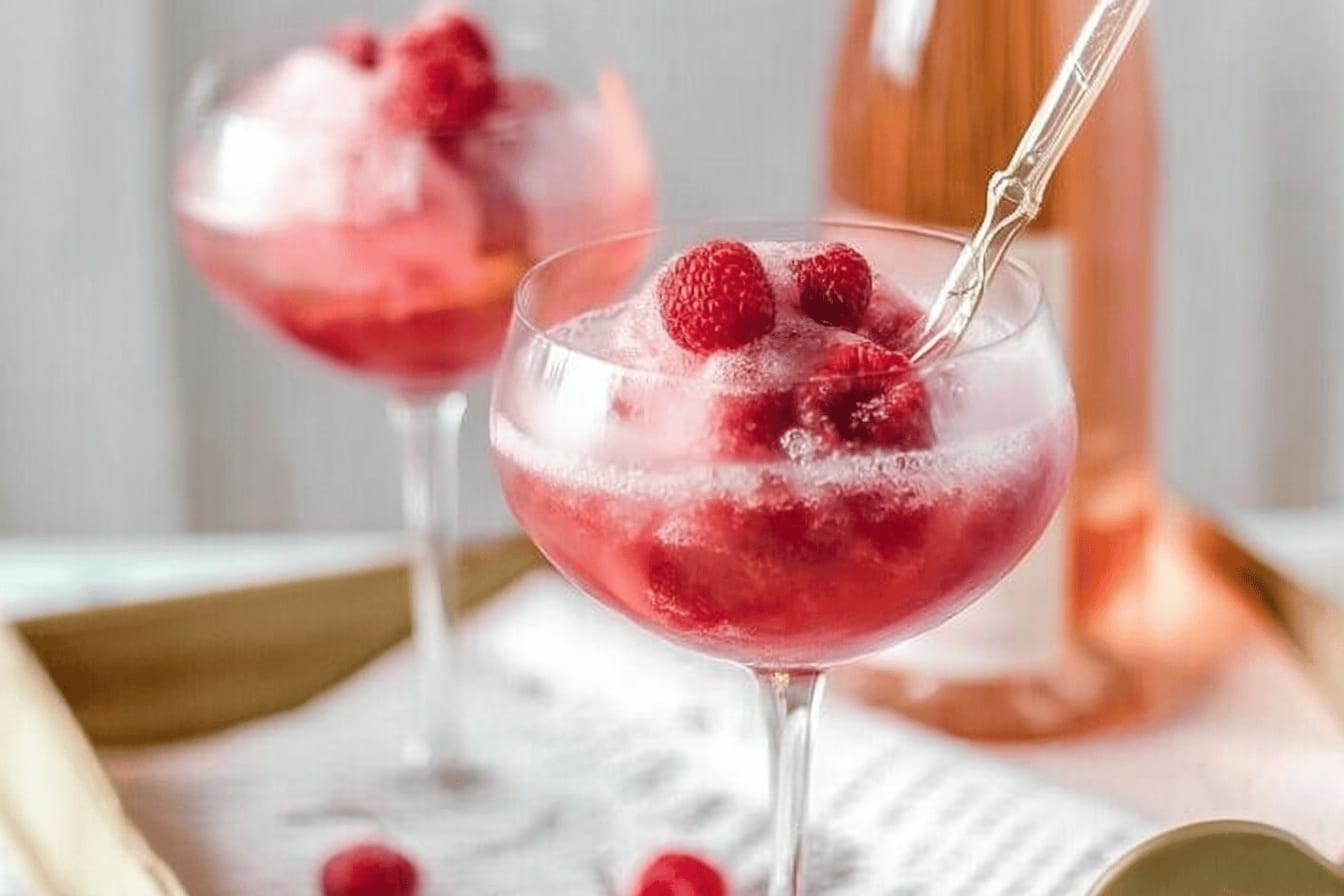 Raspberry Pink Champagne Floats Recipe