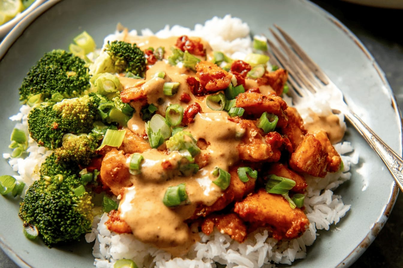 Red Curry Chicken Stir-Fry with Cashew Sauce