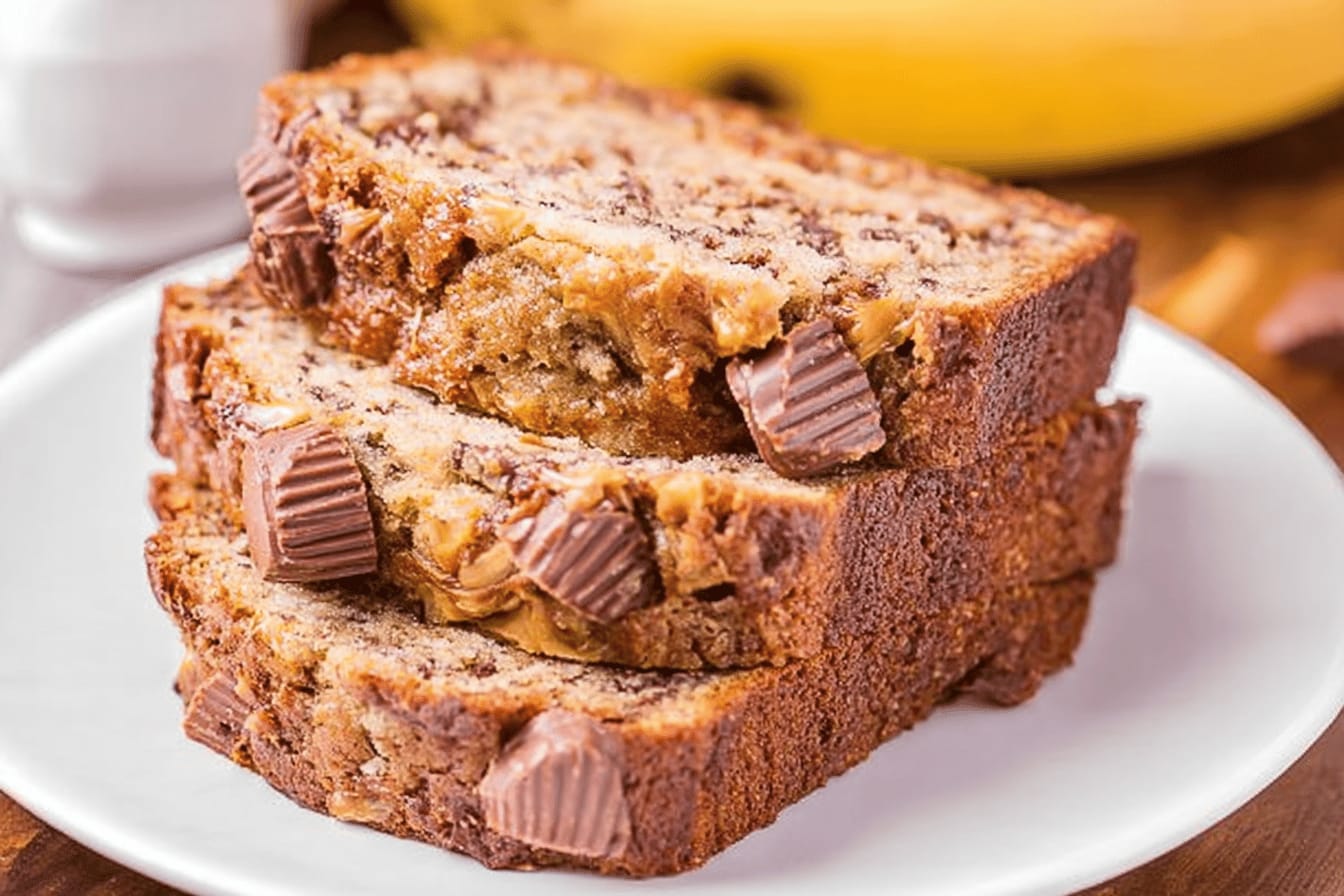 Reese's Peanut Butter Cup Banana Bread Recipe