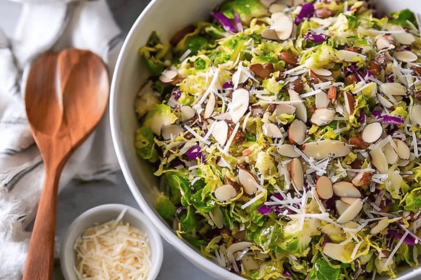 Shaved Brussels Sprout Salad with Dijon Vinaigrette