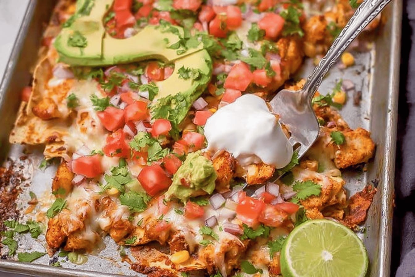 Sheet Pan Chicken Nachos Recipe Easy and Delicious
