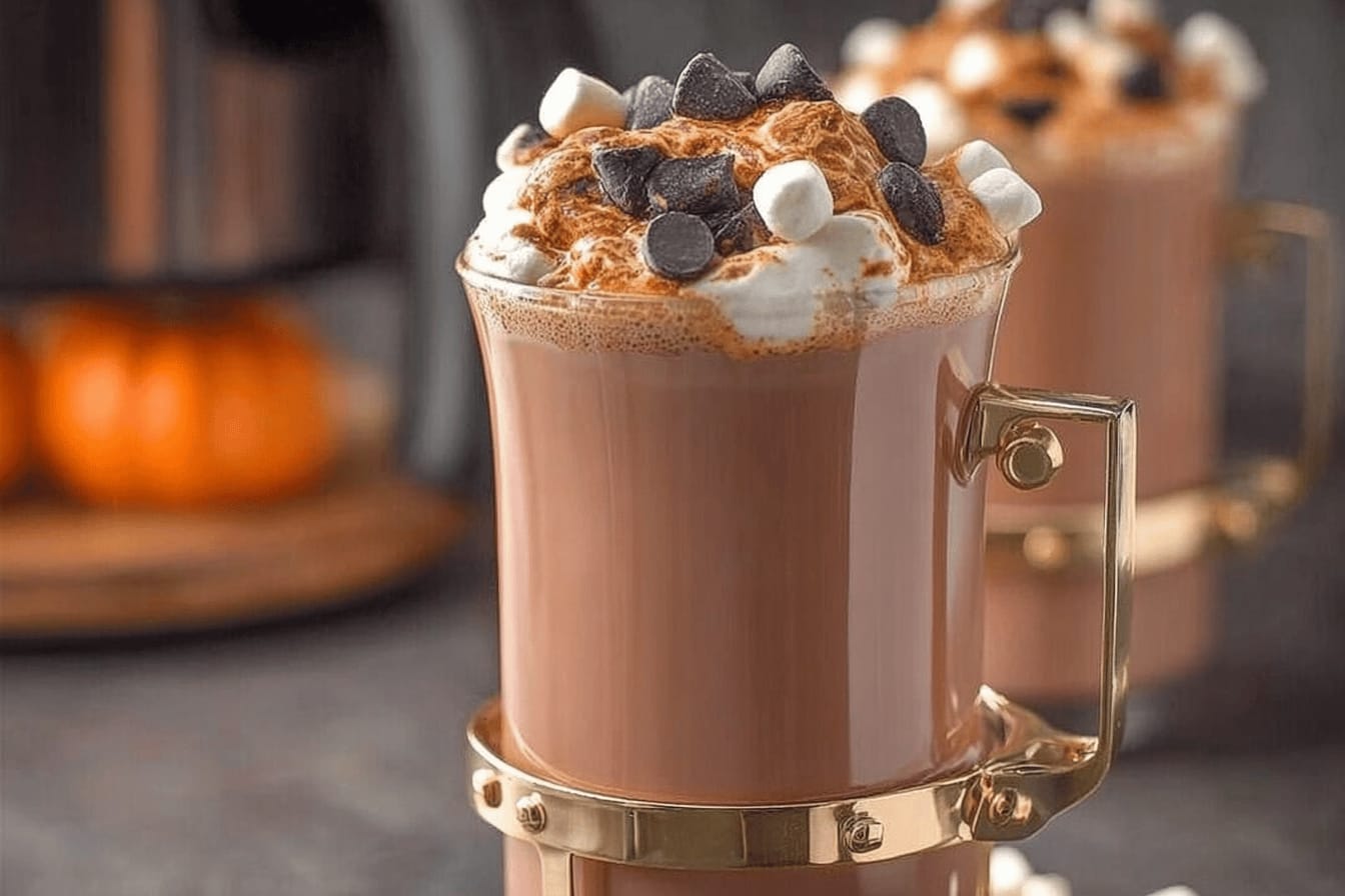 Spiked Slow Cooker Pumpkin Pie Hot Chocolate