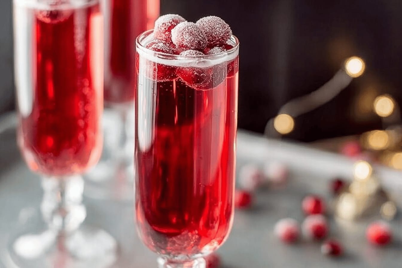 Sugared Cranberry Ginger Mimosas Recipe
