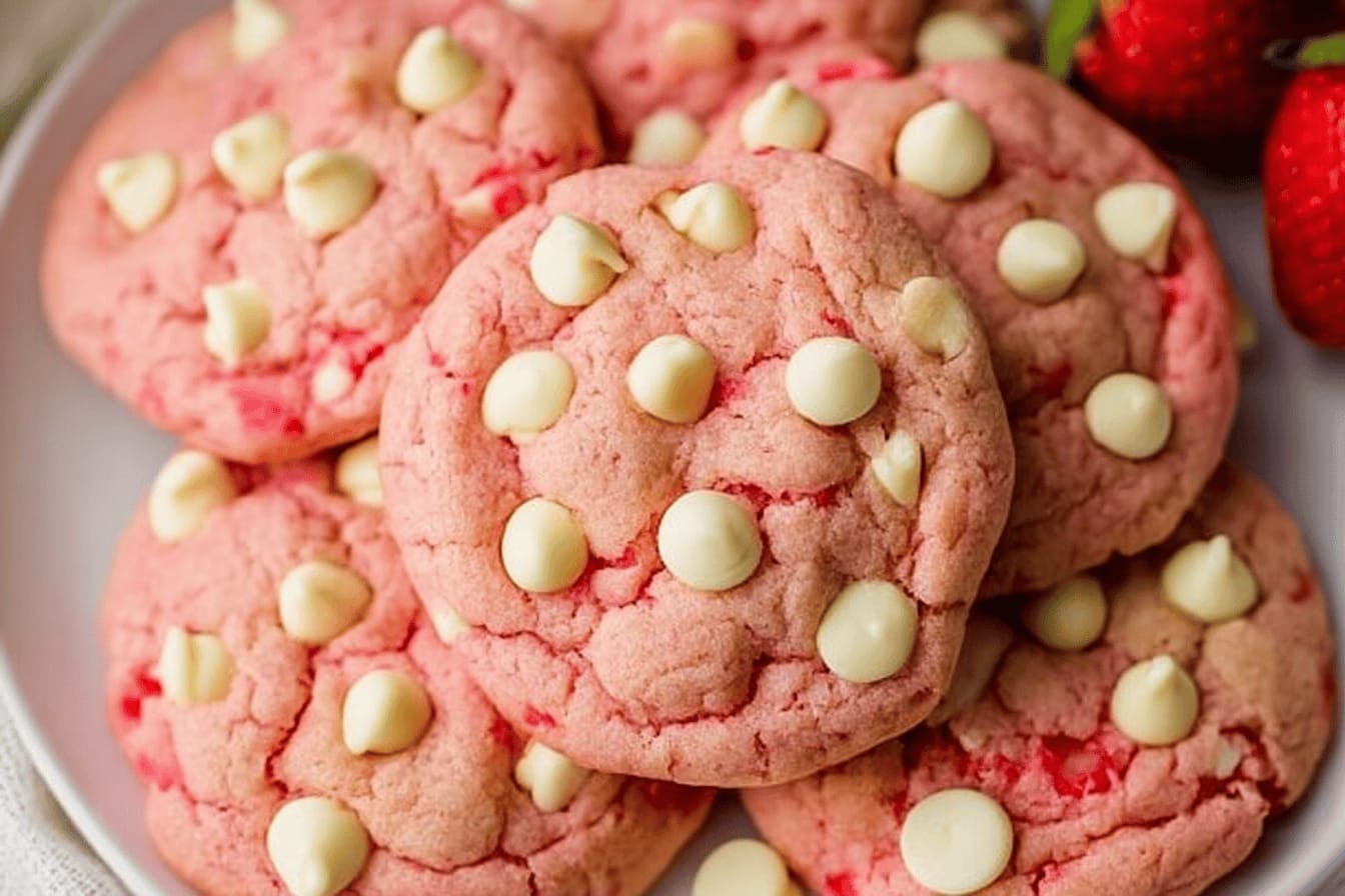 White Chocolate Strawberry Cookies Delight