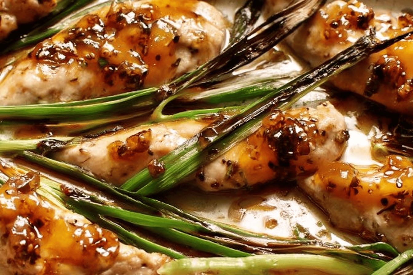 Apricot Chicken with Charred Scallions Recipe