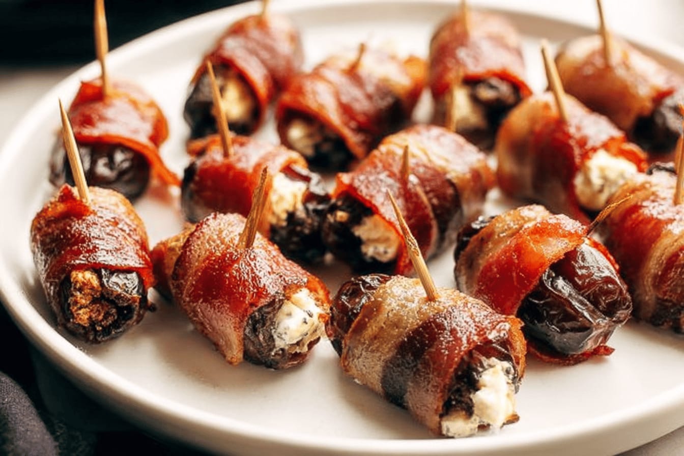 Bacon-Wrapped Dates with Goat Cheese Recipe