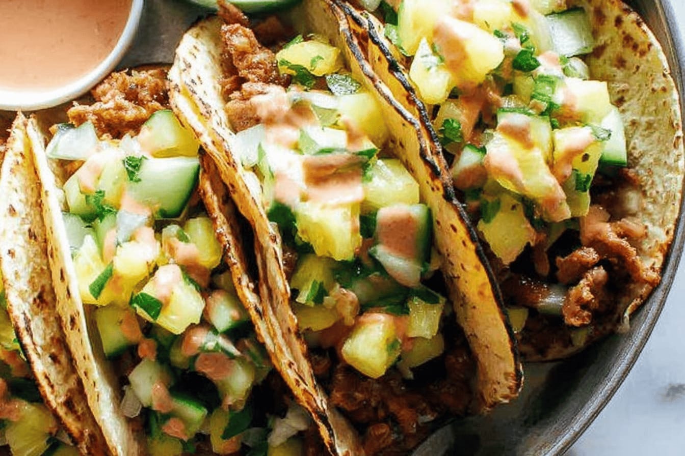 Caramelized Pork Tacos with Pineapple Salsa