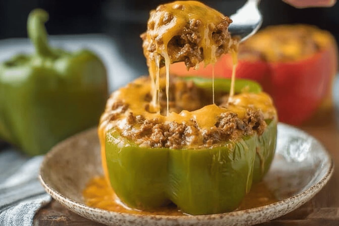 Cheesy Enchilada Stuffed Peppers Recipe