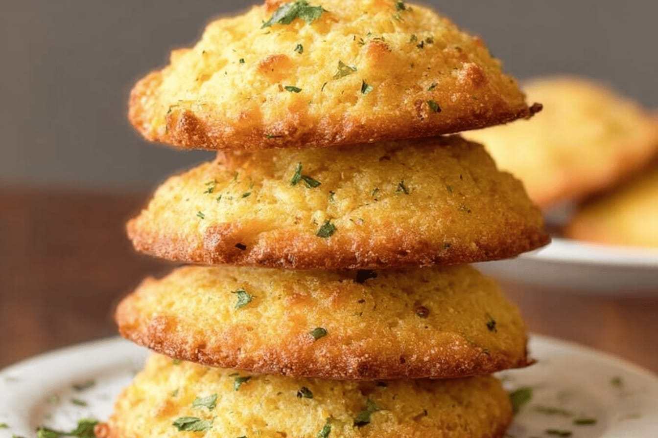 Cheesy Garlic Cornbread Drop Biscuits Recipe