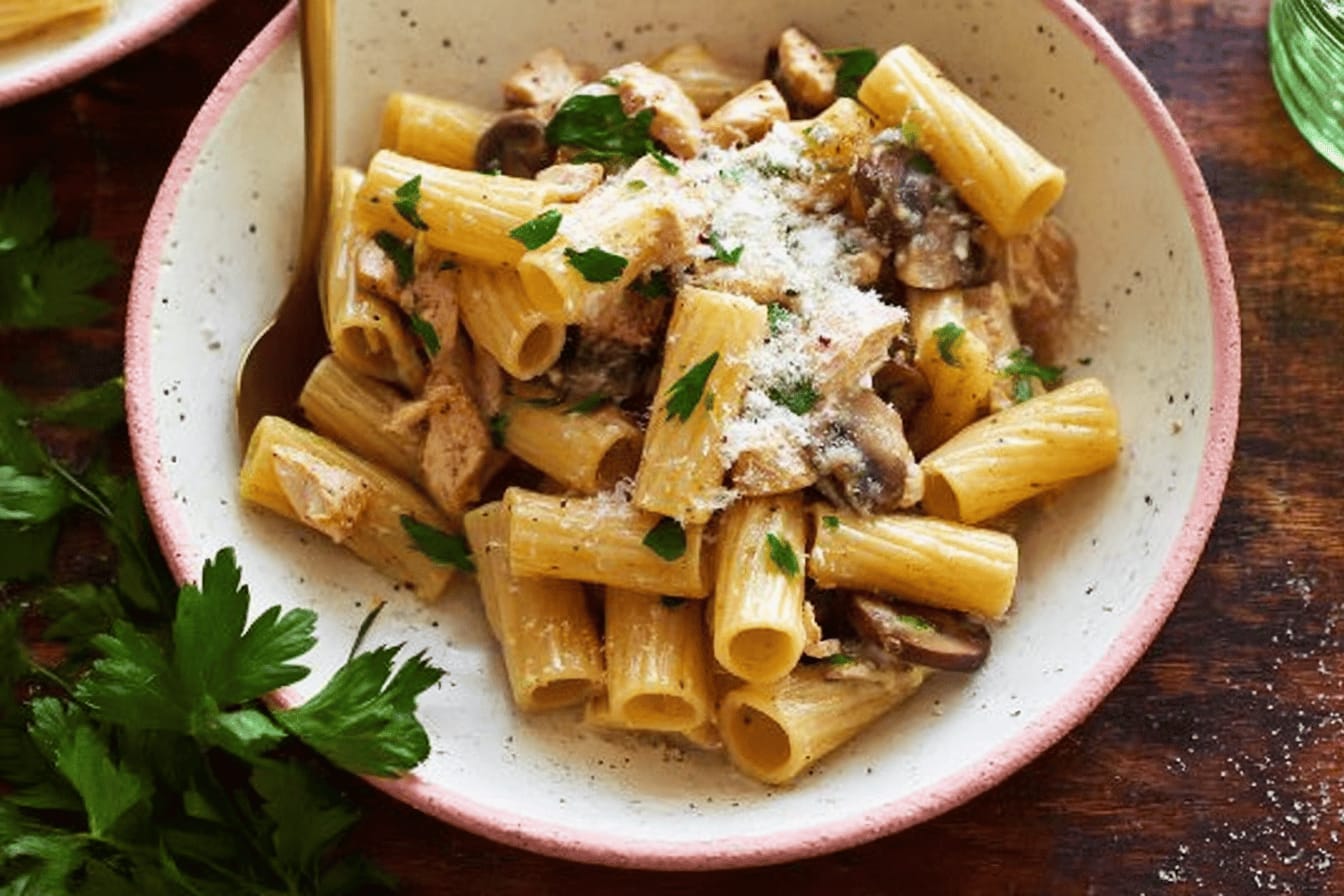 Creamy Chicken Mushroom Pasta Recipe