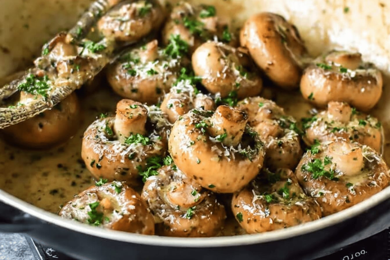 Creamy Garlic Butter Mushrooms Recipe