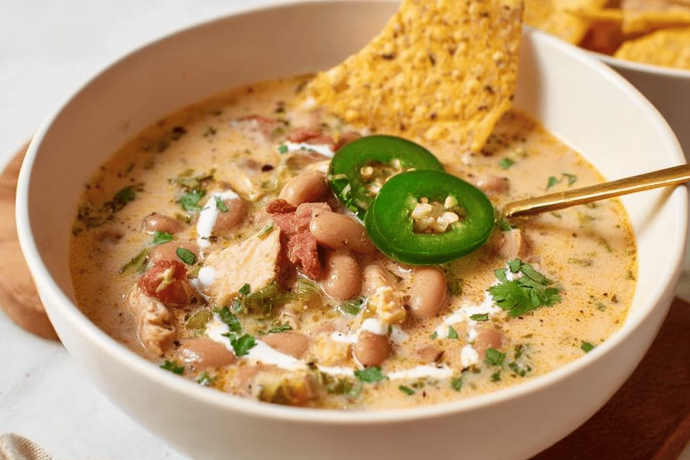 Creamy White Chicken Chili Recipe with Cream Cheese