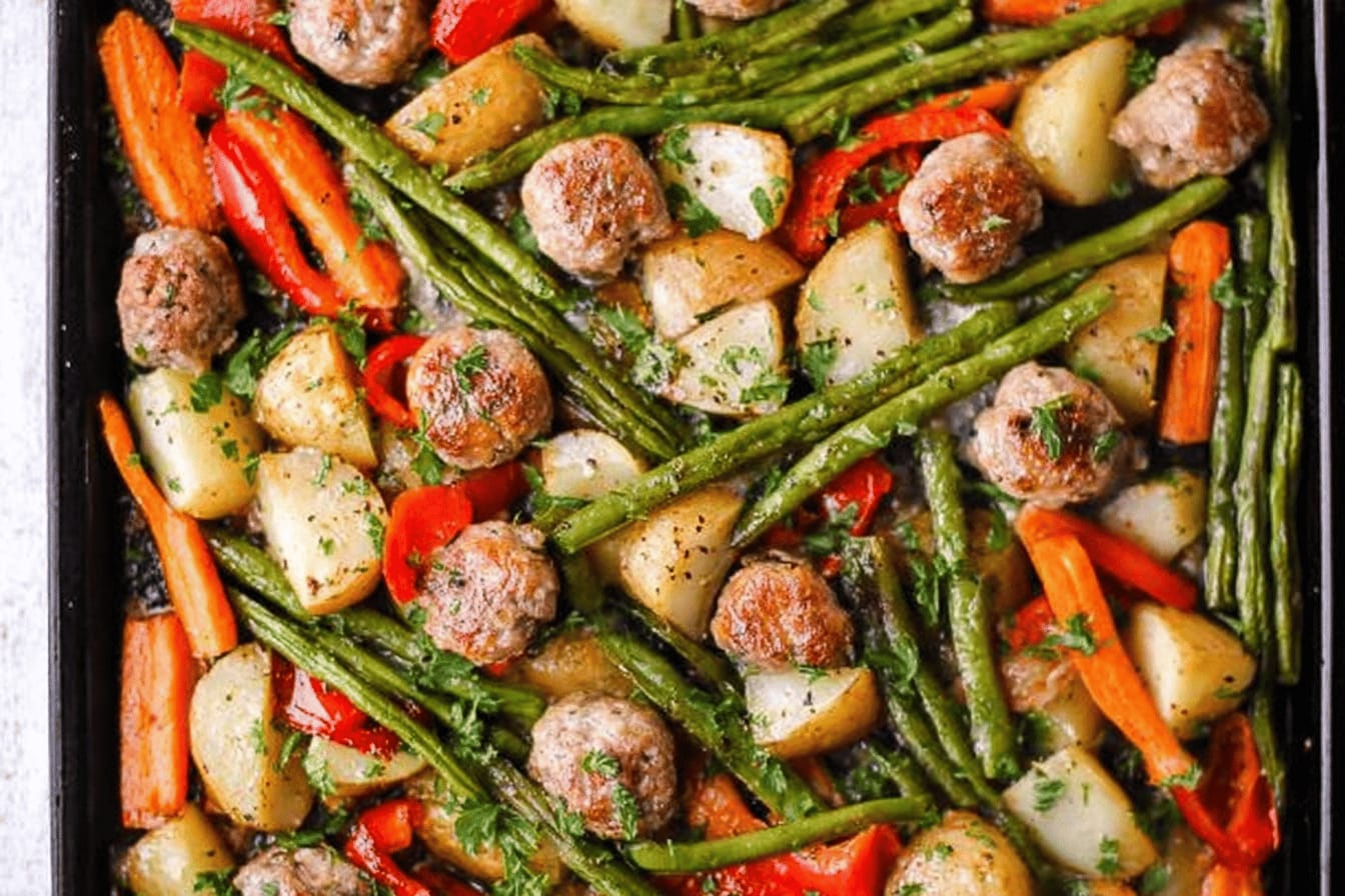 Easy Italian Sausage Sheet Pan Dinner Recipe