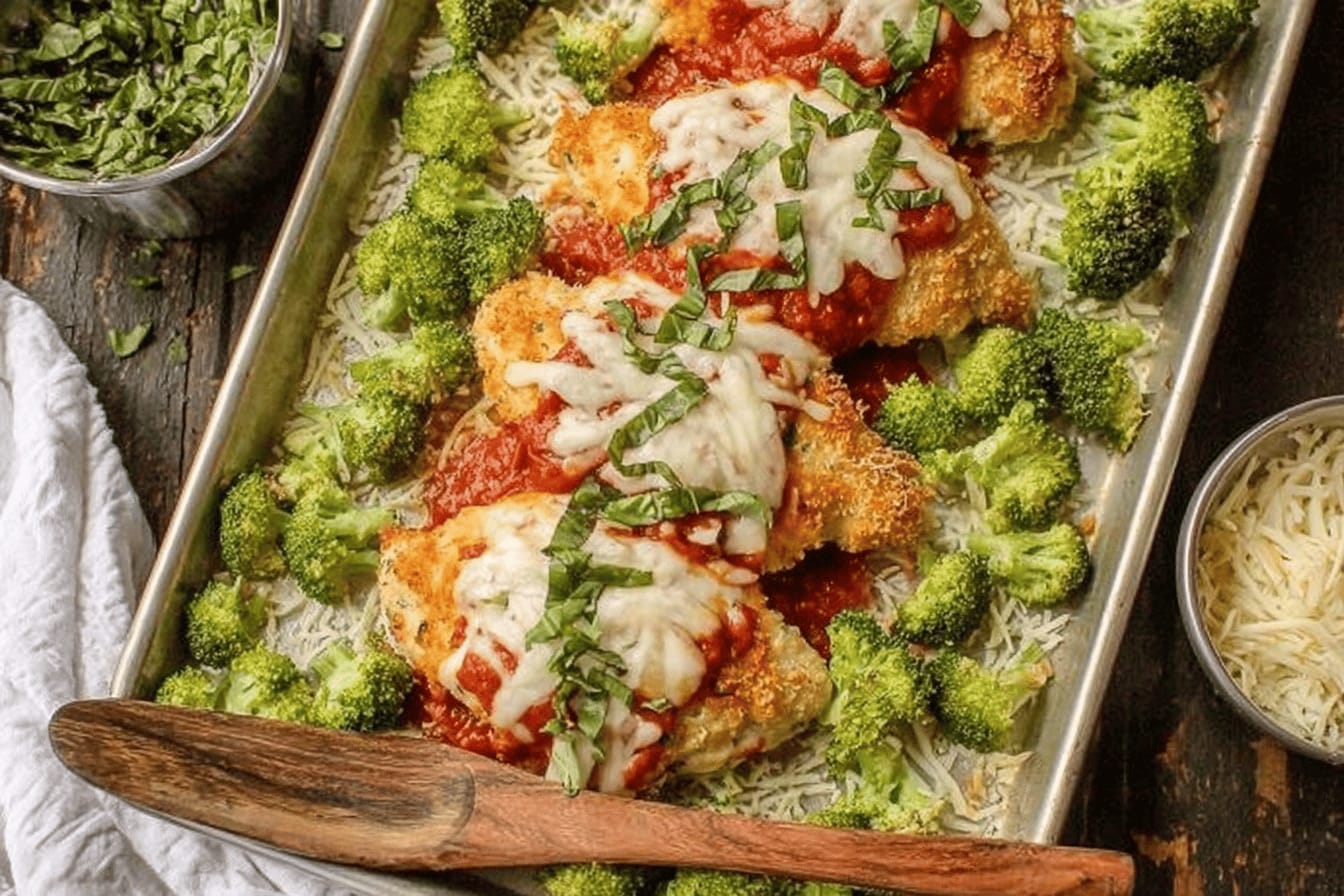 Easy Sheet Pan Chicken Parmesan Recipe