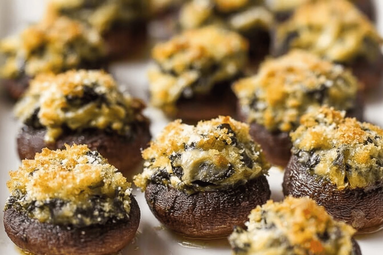 Easy Spinach Stuffed Mushrooms Recipe