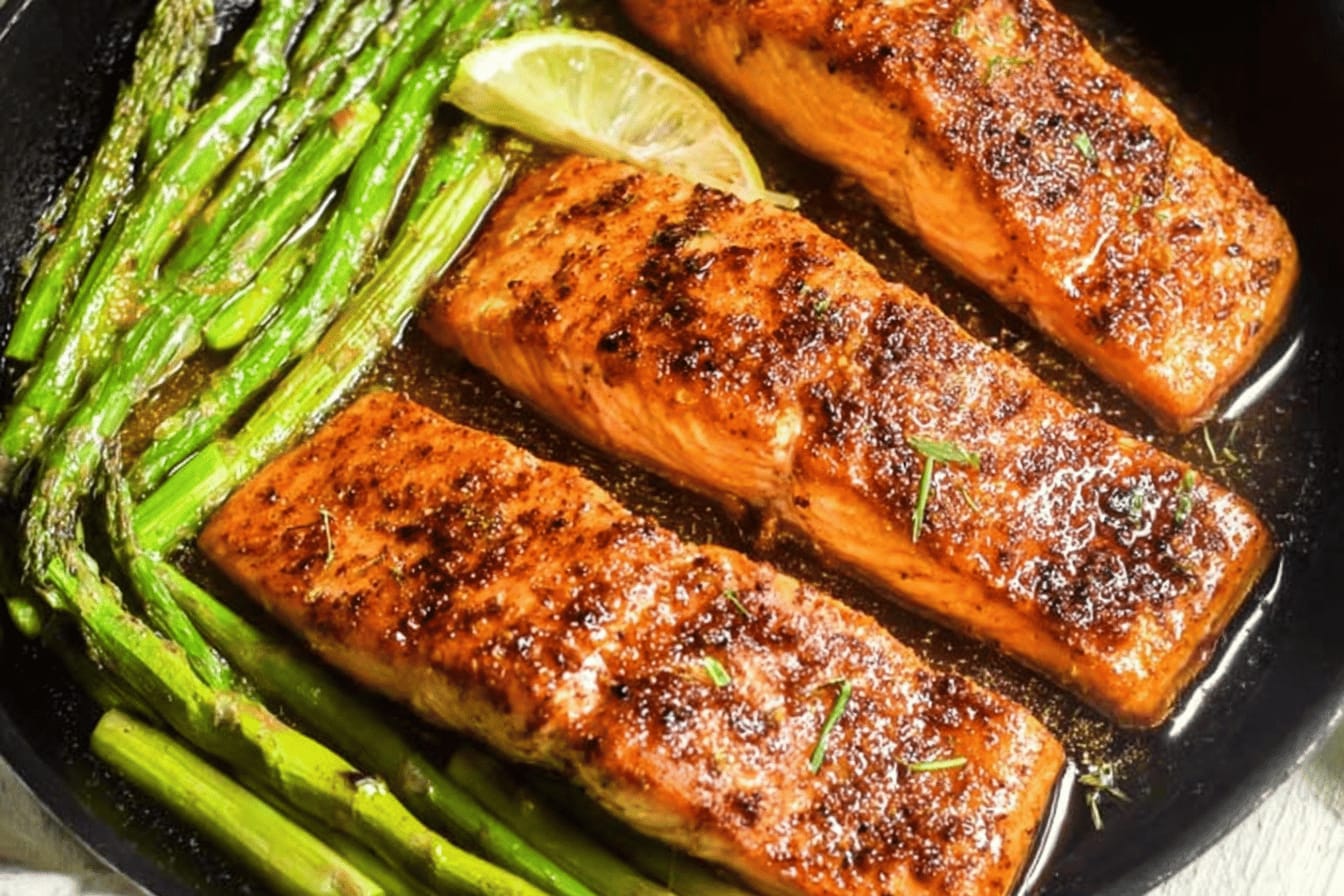 Honey Garlic Salmon with Asparagus Recipe