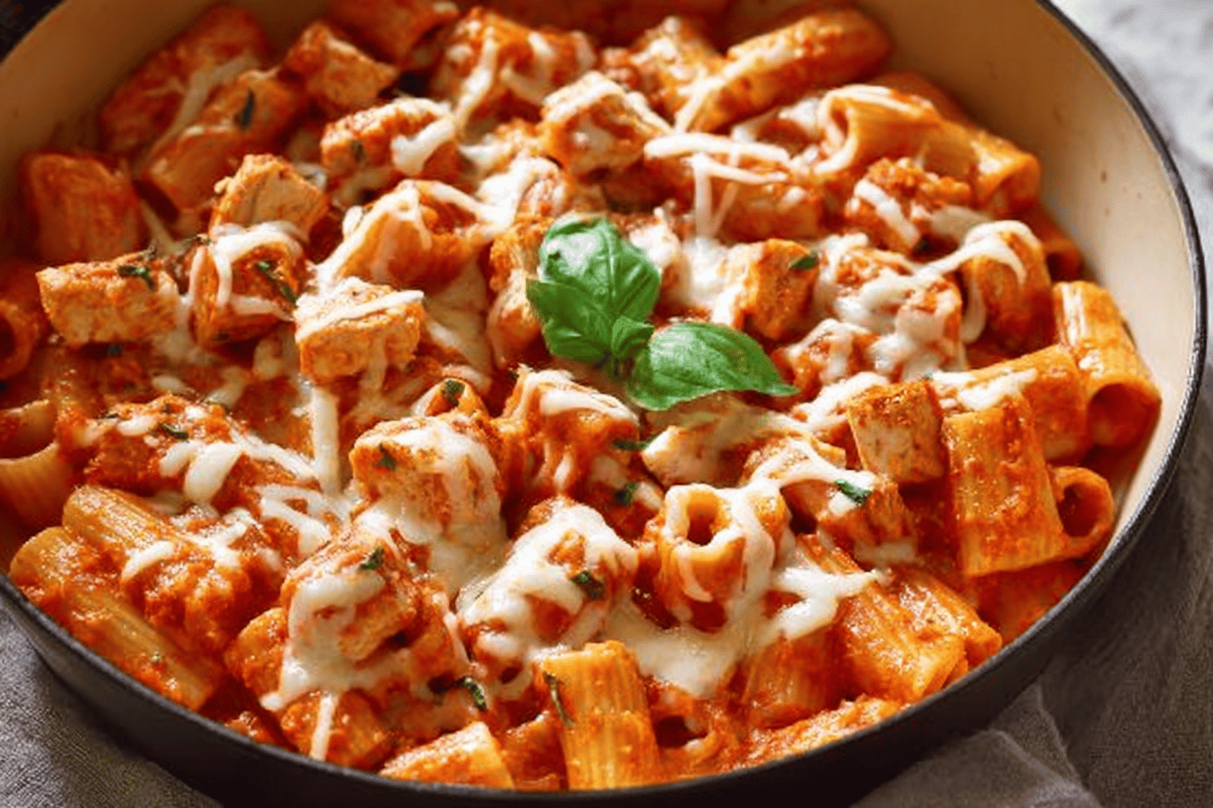 One-Pan Chicken Parmesan Pasta Recipe