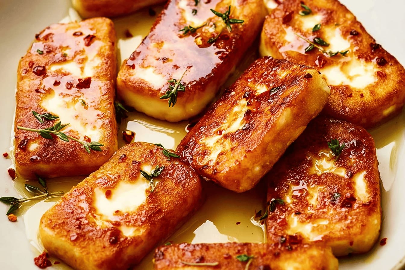 Pan-Fried Halloumi with Honey and Thyme Recipe