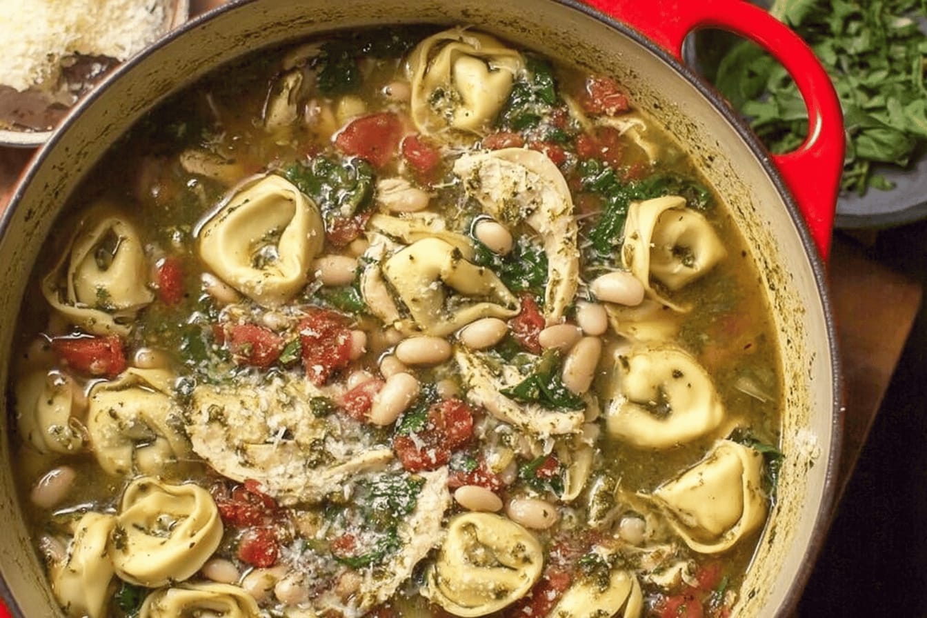 Pesto Chicken Tortellini Soup Recipe