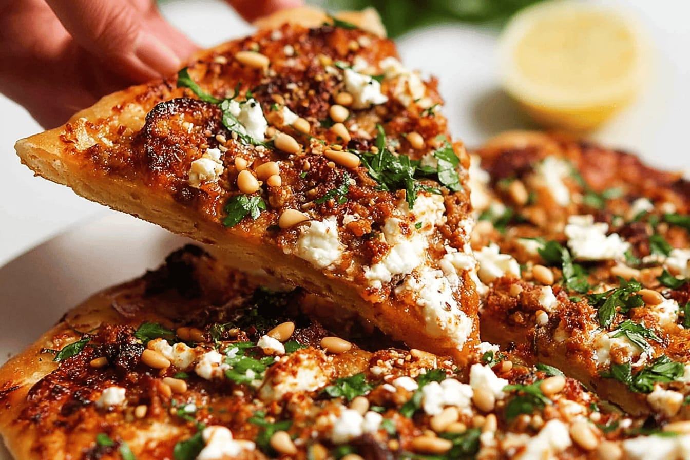 Quick Lebanese Pizza with Chicken Mince Recipe