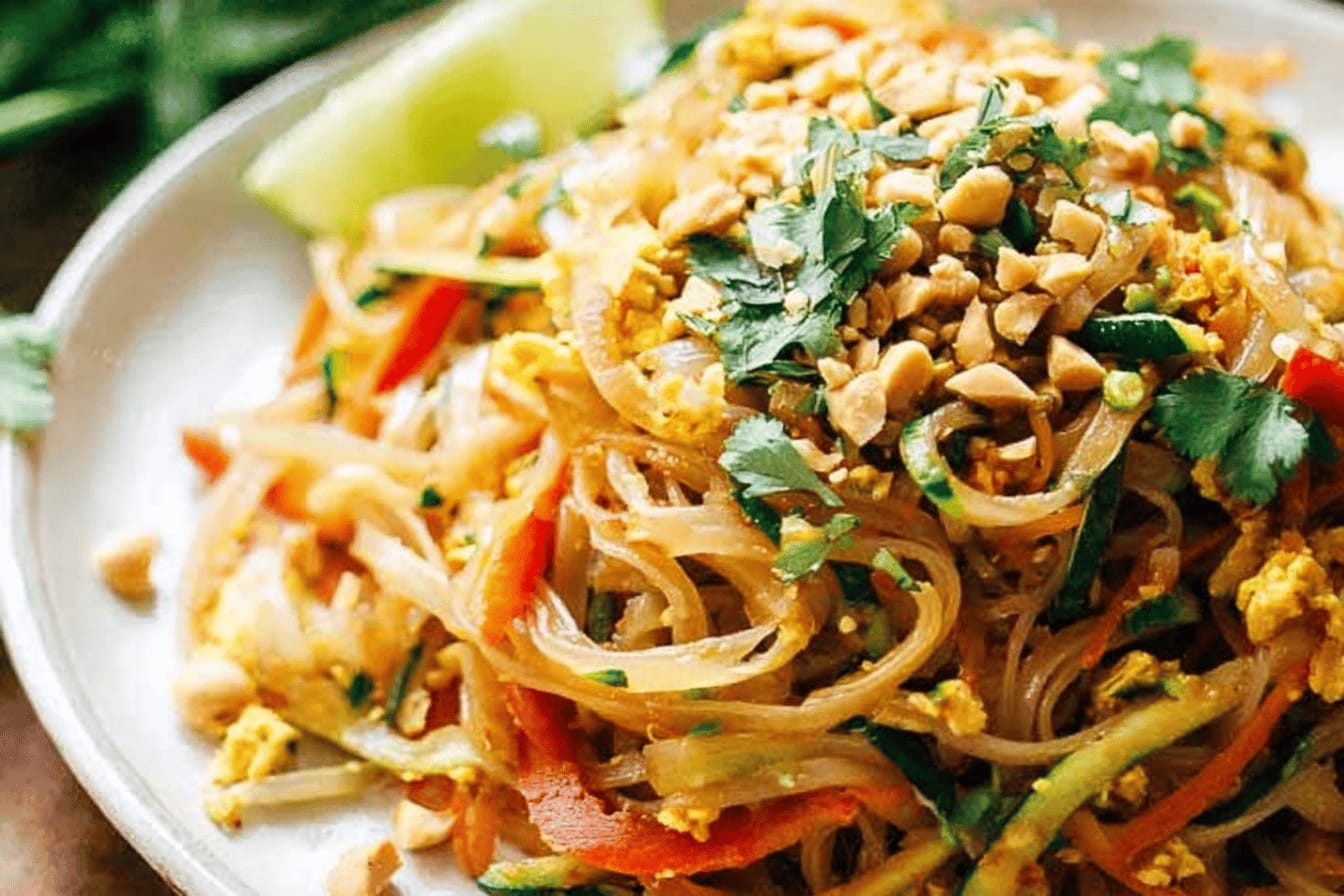 Rainbow Vegetarian Pad Thai Recipe