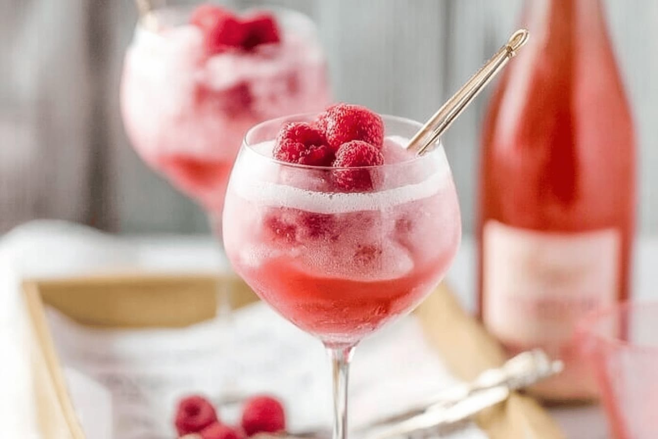 Raspberry Pink Champagne Floats Recipe