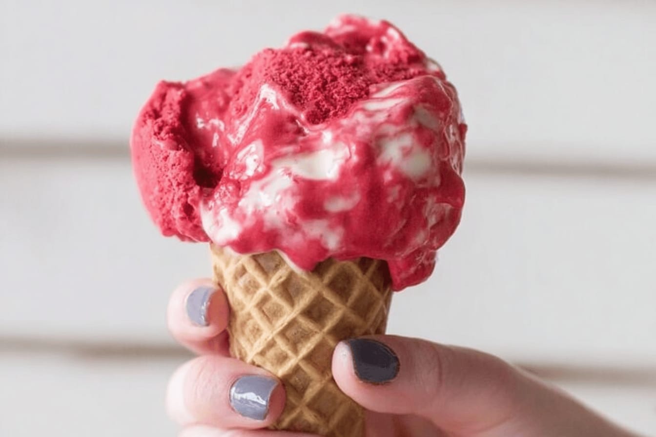 Red Velvet Ice Cream with Cream Cheese Icing
