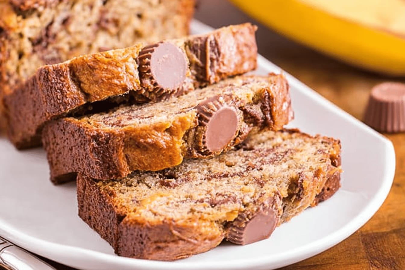 Reese's Peanut Butter Cup Banana Bread Recipe