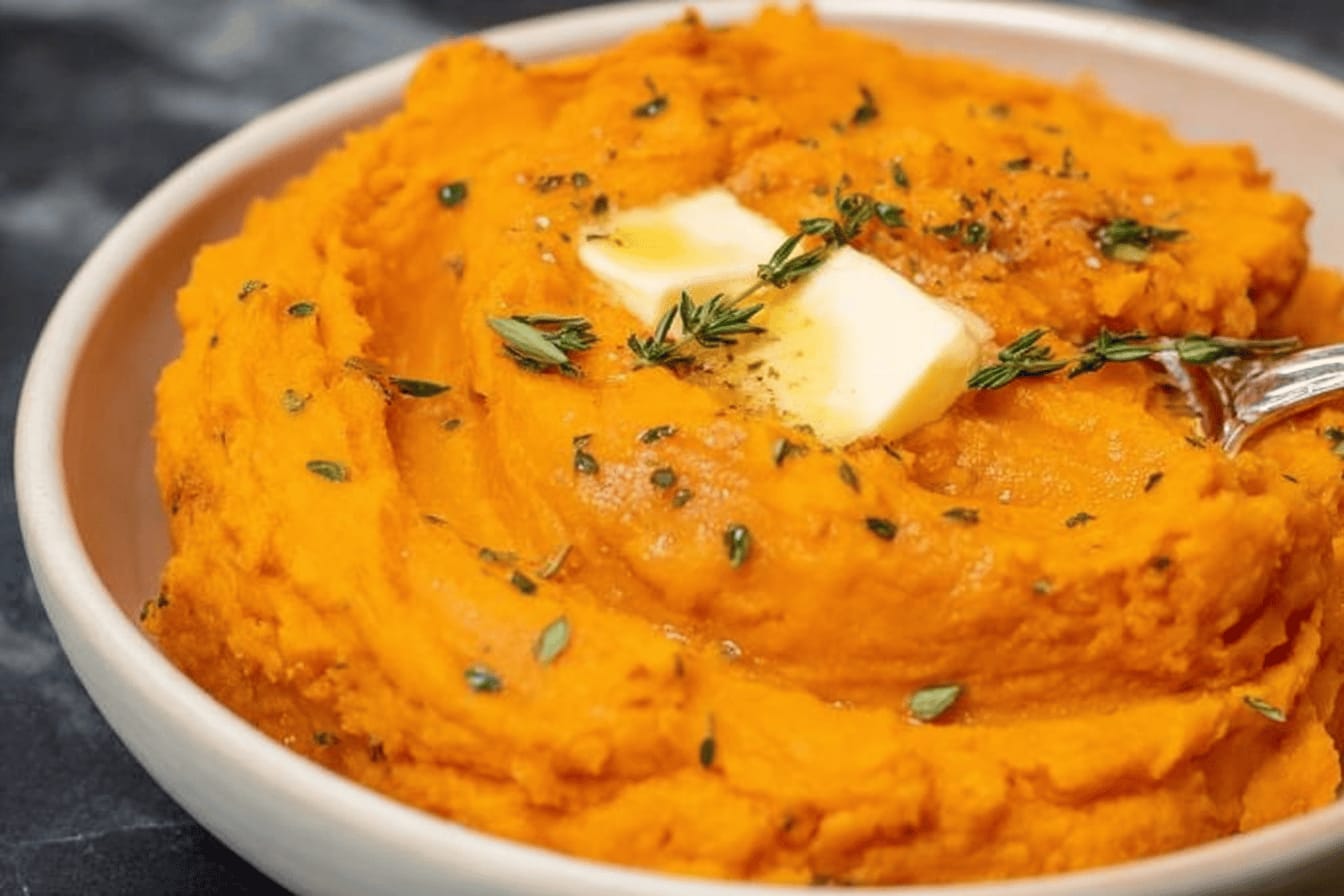 Savory Mashed Sweet Potatoes Recipe