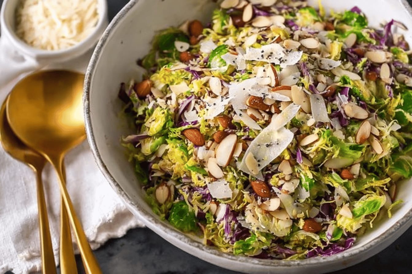 Shaved Brussels Sprout Salad with Dijon Vinaigrette