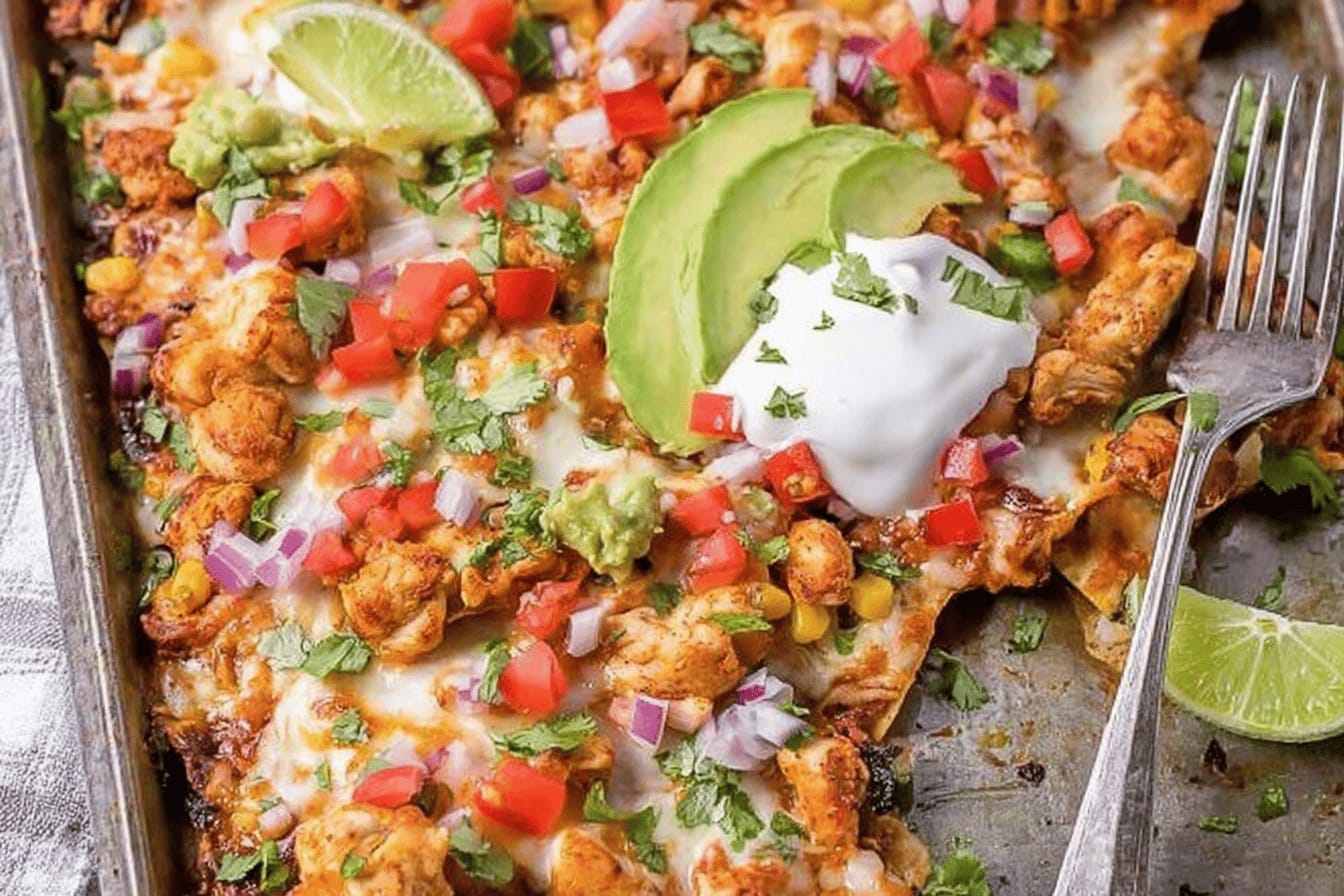 Sheet Pan Chicken Nachos Recipe Easy and Delicious