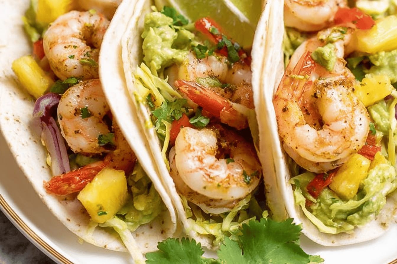Shrimp Tacos with Pineapple Slaw Recipe