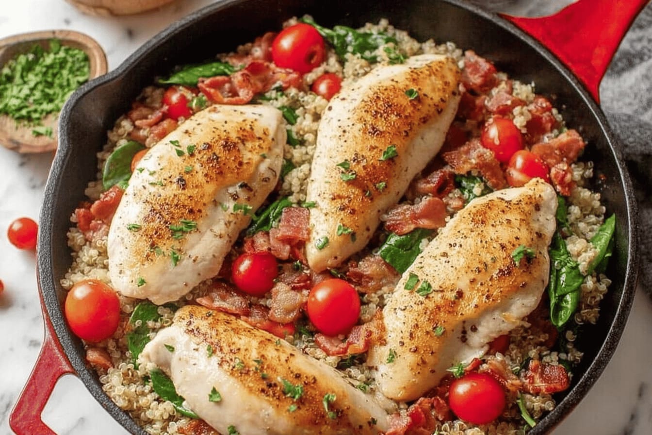 Skillet BLT Chicken and Rice Recipe
