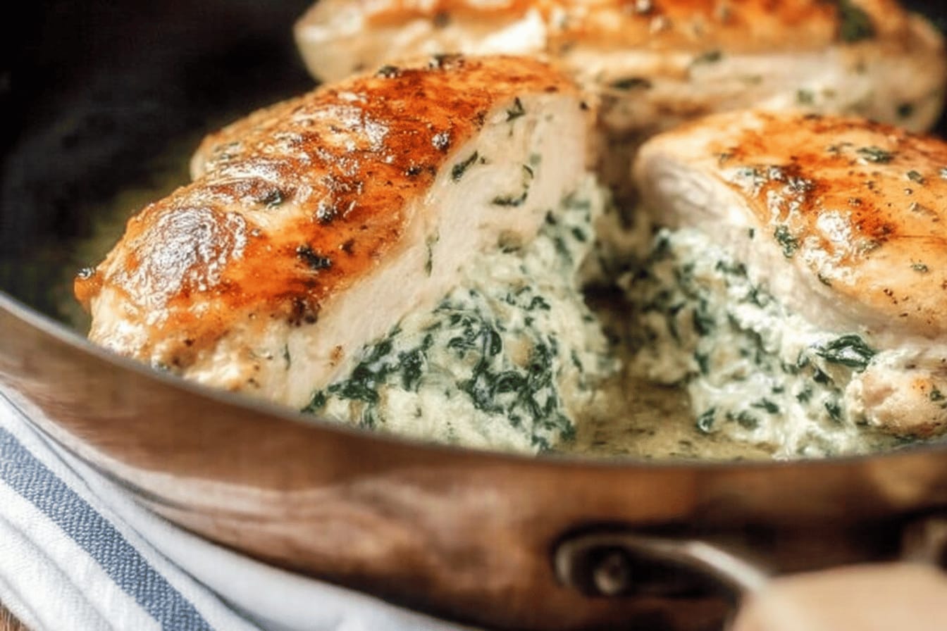 Spinach Dip Stuffed Chicken Recipe